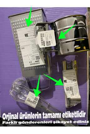 4 Lü Set, Idealısk Rende 2'li Çırpıcı Seti Koncıs Çelik Sarımsak Ezici Un Eleği Image 1