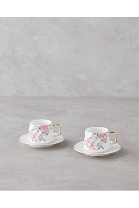 Misty Heaven New Bone China 4 Parça 2 Kişilik Kahve Fincan Takımı 90 ml Renkli Image 0