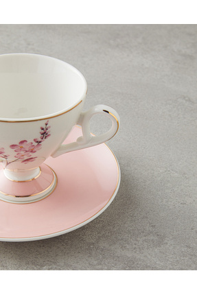 Valentina New Bone China 4 Parça 2 Kişilik Kahve Fincan Takımı 80 ml Pembe Image 3