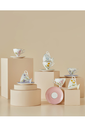 Valentina New Bone China 4 Parça 2 Kişilik Kahve Fincan Takımı 80 ml Pembe Image 4