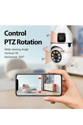 Ampul Kamera Harekete Duyarlı Gece Görüşlü Kablosuz Bebek Izleme Kamerası Güvenlik Akıllı Wifi Ampül Image 4