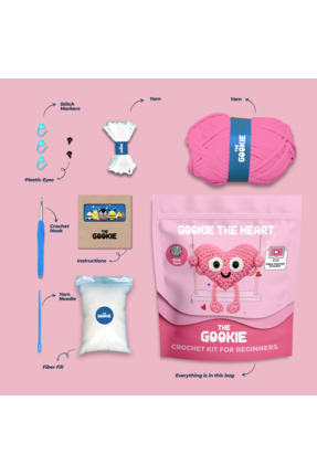 Kalp Amigurumi Örgü Öğrenme Kiti | Videolu Tığ Işi Amigurumi Kalp Örgü Seti Image 2