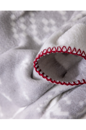 Dornez Jakarlı Pamuklu Tv Battaniye - Gri/Beyaz Image 5