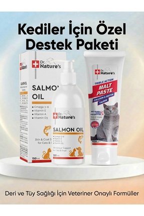 Kedi Tüy Sağlığı İkilisi: Somon Yağı + Malt Image 0