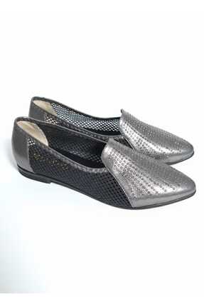 Kadın Siyah Küçük Taşlı Fileli Babet Image 2