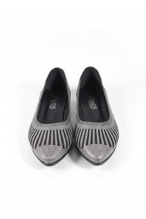 Kadın Siyah Küçük Taşlı Fileli Babet Image 2