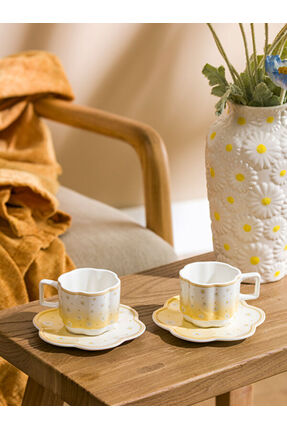 UZG STORE'dan Modern Parçalar 2 Kişilik Porselen Kahve Fincan Takımı 90 ml Image 0