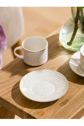 UZG STORE'dan Modern Parçalar Baskılı 2 Kişilik Porselen Kahve Fincan Takımı 110 ml Image 1
