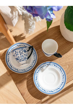 UZG STORE'dan Modern Parçalar Baskılı 2 Kişilik Porselen Kahve Fincan Takımı 90 ml Image 1