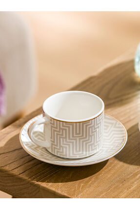 UZG STORE'dan Modern Parçalar Baskılı 2 Kişilik Porselen Kahve Fincan Takımı 110 ml Image 2