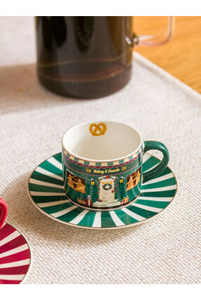 UZG STORE'dan Modern Parçalar Yılbaşı Temalı 2 Kişilik Porselen Kahve Fincan Takımı 90 ml Image 2