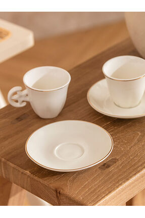 UZG STORE'dan Modern Parçalar Yıldız Motifli 2 Kişilik Porselen Kahve Fincan Takımı 90 ml Image 1