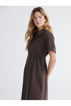 Çelebi Store'dan Kaliteli Parçalar Belden Oturtmalı Büzgülü Gömlek Elbise Image 1