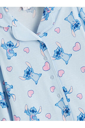 RMZ GİYİM FARKIYLA Gömlek Roba Stitch Baskılı Kız Çocuk Pijama Takımı Image 2