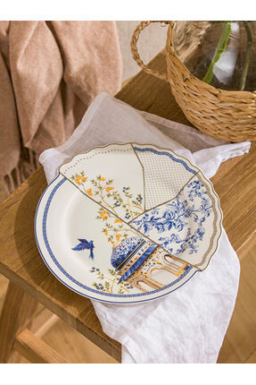 Shining Store'dan Işıltılı Seçimler Baskılı Porselen Pasta Tabağı 21 cm Image 1