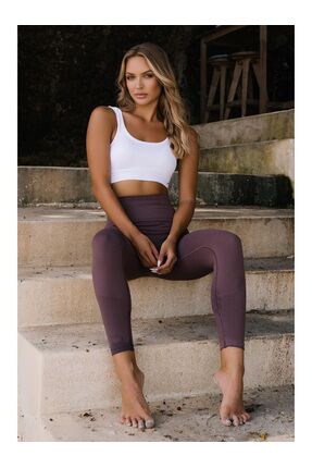 UZG STORE'dan Stil Sahiplerine Gela Yüksek Bel, Esnek ve Toparlayıcı Spor Tayt Natural Kahve Image 0