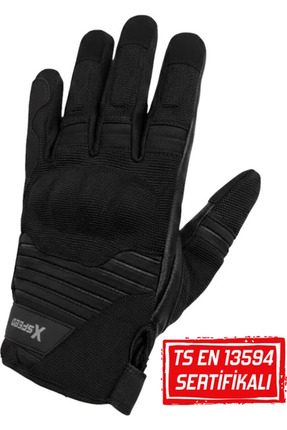 Comfy EN/ TSE 13594 Sertifikalı Yazlık Korumalı Motosiklet Eldiveni Siyah Image 0