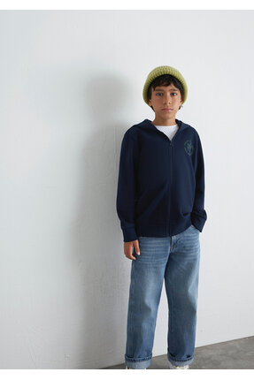 MJ Baskılı Lacivert Sweatshirt 6S10127-82318 Image 3