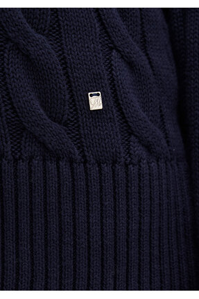 İpek Karışımlı V Yaka Lacivert Kazak Slim Fit / Dar Kesim 1710720-89101 Image 6