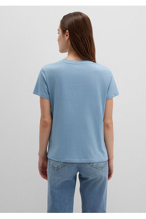 Kedi Baskılı Tişört Semi Slim Fit / Yarı Dar Kesim 1613472-88024 Image 4