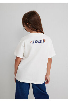 Baskılı Ekru Tişört Loose Fit / Bol Rahat Kesim 7610347-70057 Image 1