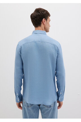 Keten Gömlek Slim Fit / Dar Kesim 0211466-70731 Image 4