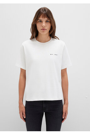 MV Baskılı İnterlok Ekru Tişört Regular Fit / Normal Kesim 1613148-80194 Image 2