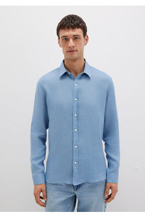 Keten Gömlek Slim Fit / Dar Kesim 0211466-70731 Image 3