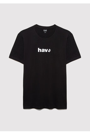 Hav Baskılı Siyah Tişört Regular Fit / Normal Kesim 0612759-900 Image 4