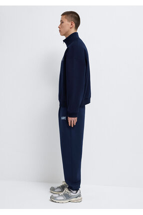 Logo Baskılı Yarı Fermuarlı Lacivert Sweatshirt 0S10208-70497 Image 3