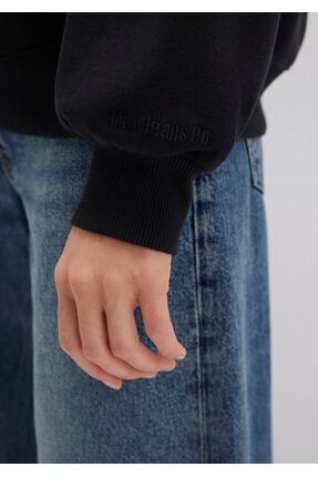 Bisiklet Yaka Siyah Basic Sweatshirt 1610198-900 Image 6