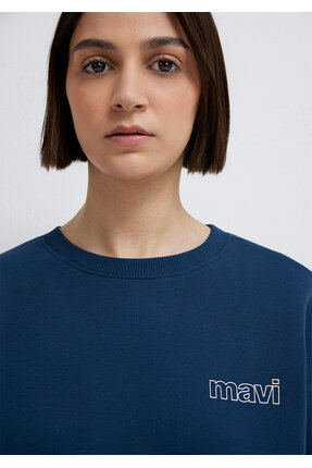 Logo Baskılı Lacivert Sweatshirt 1611656-82454 Image 6