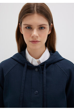 Kapüşonlu Lacivert Ceket Regular Fit / Normal Kesim 110775-82906 Image 5