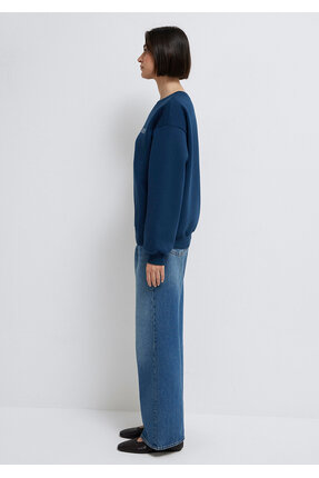 Logo Baskılı Lacivert Sweatshirt 1611656-82454 Image 4