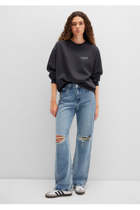 Logo Baskılı Antrasit Sweatshirt 1611656-82185 Image 1