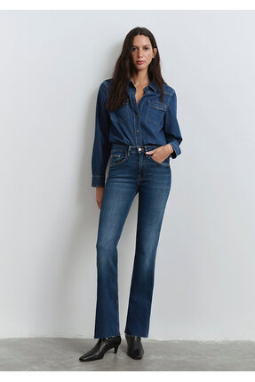 Maria Gold Denim Koyu Jean Pantolon 101225-80680 Image 0