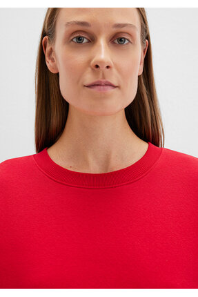 Bisiklet Yaka Kırmızı Basic Sweatshirt 1610198-80791 Image 4