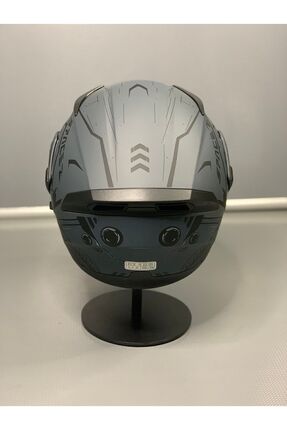 902 Güneş Vizörlü Çene Açılır Kask H2 GREY Image 4