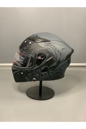 902 Güneş Vizörlü Çene Açılır Kask H2 GREY Image 2