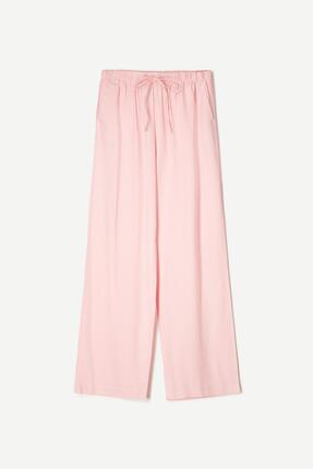 Beli lastikli keten pantolon Image 1