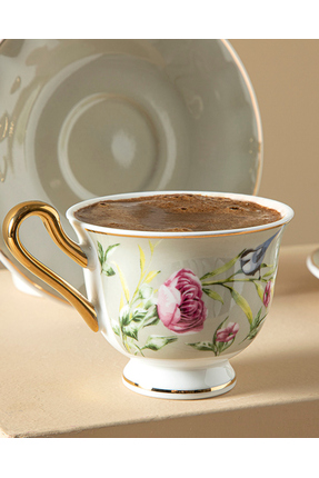 Vanilla New Bone China Kahve Fincan Takımı 4 Parça 2 Kişilik Açık Gri Image 2