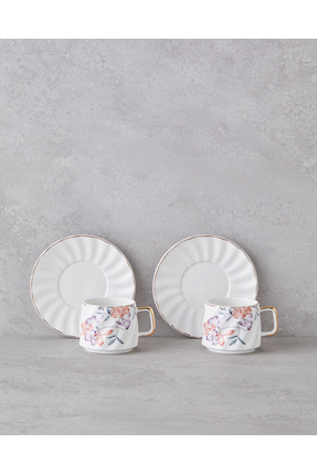 Misty Heaven New Bone China 4 Parça 2 Kişilik Kahve Fincan Takımı 90 ml Renkli Image 1