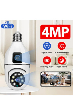 Ampul Kamera Harekete Duyarlı Gece Görüşlü Kablosuz Bebek Izleme Kamerası Güvenlik Akıllı Wifi Ampül Image 6