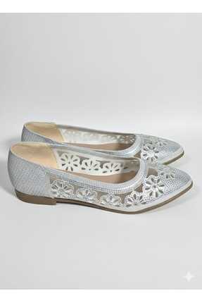 Kadın Siyah Küçük Taşlı Fileli Babet Image 2