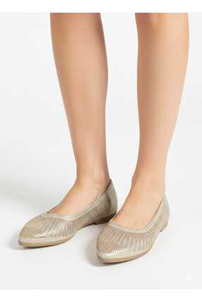 Kadın Siyah Küçük Taşlı Fileli Babet Image 0