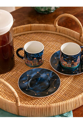 UZG STORE'dan Modern Parçalar Baskılı 2 Kişilik Porselen Kahve Fincan Takımı 90 ml Image 2