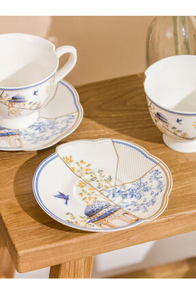 UZG STORE'dan Modern Parçalar Baskılı 2 Kişilik Porselen Kahve Fincan Takımı 220 ml Image 2