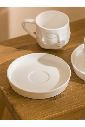 UZG STORE'dan Modern Parçalar Yüz Figürlü 2 Kişilik Porselen Kahve Fincan Takımı 110 ml Image 1