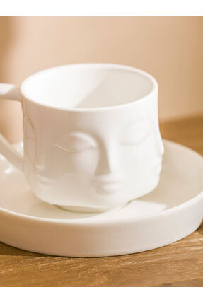 UZG STORE'dan Modern Parçalar Yüz Figürlü 2 Kişilik Porselen Kahve Fincan Takımı 110 ml Image 2