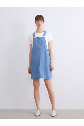 Çelebi Store'dan Kaliteli Parçalar Kare Roba Jean Salopet Elbise Image 2